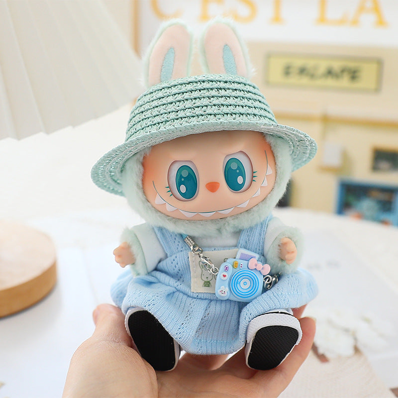 Rab cloth pendant generation two generation vinyl doll T-shirt suspenders suit doll clothes labubu doll clothes skirt