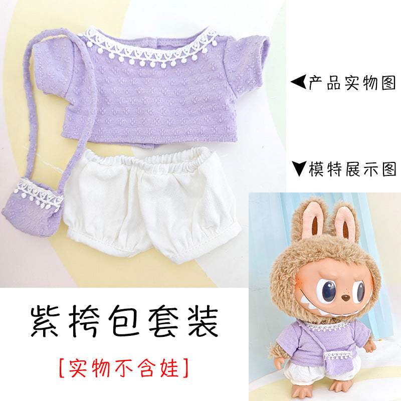 [Clothes Only] 37cm Labubu Vinyl Plush Doll Clothes suit Replace Labubu Skirt