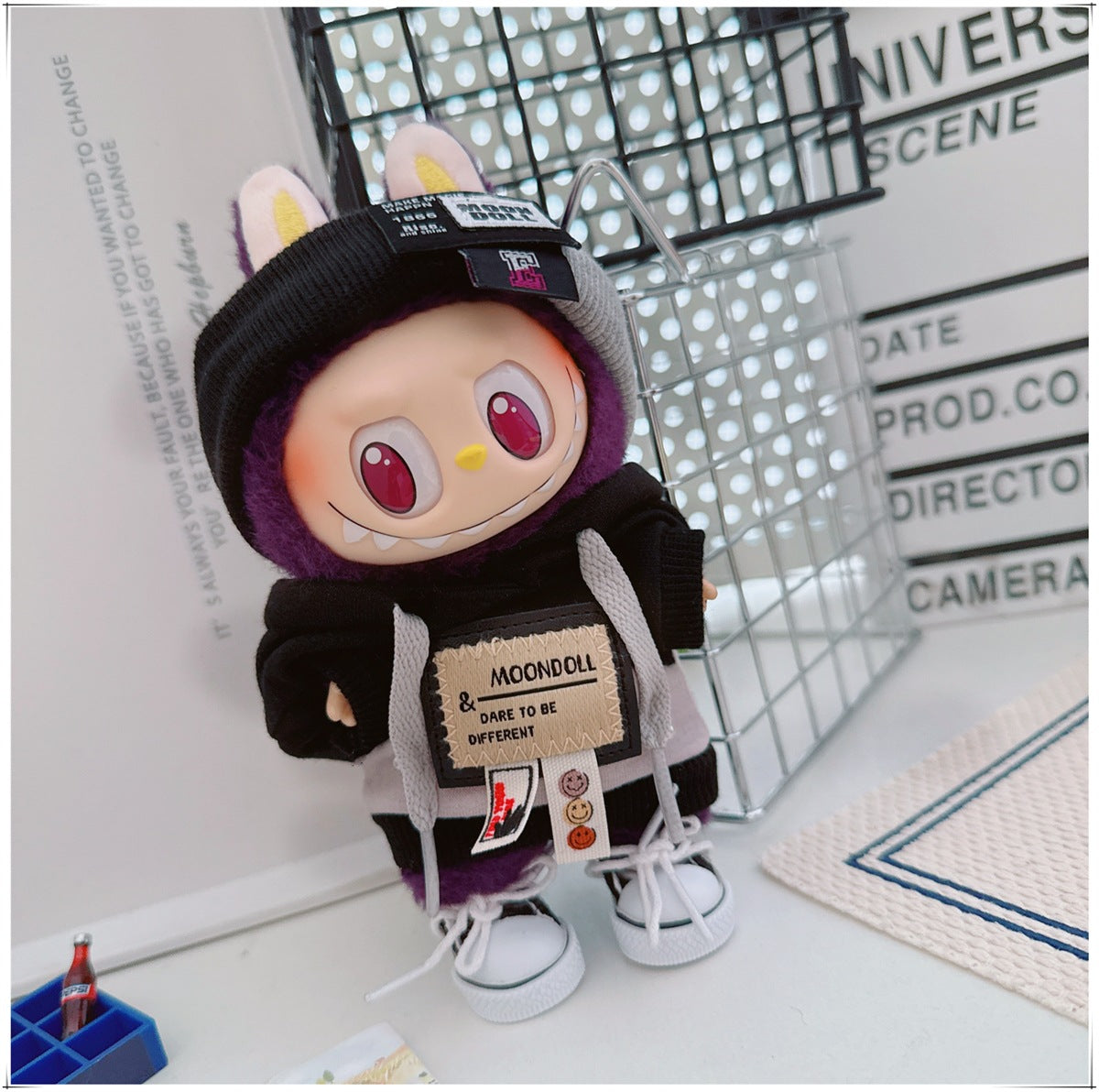 Labubu Doll Frenzy Style Outfit - Sweater & Hair Band for 17cm Vinyl Doll