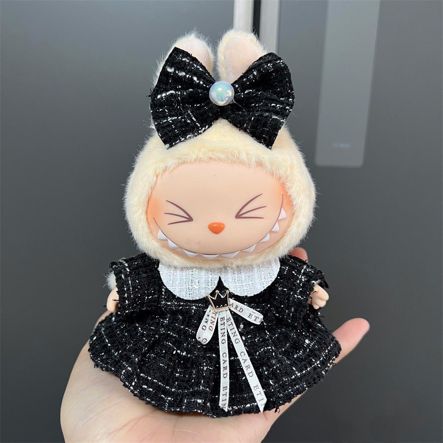 Labubu Wearable Doll Clothes 17cm Plush Cute Dress-Up Casual Outfit Skirt Fabric Clothes High Quality