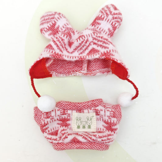 Jacquard Shirt Two-Piece Set Suitable for Labubu Key Chain Pendant Clothes Dress for Labubu