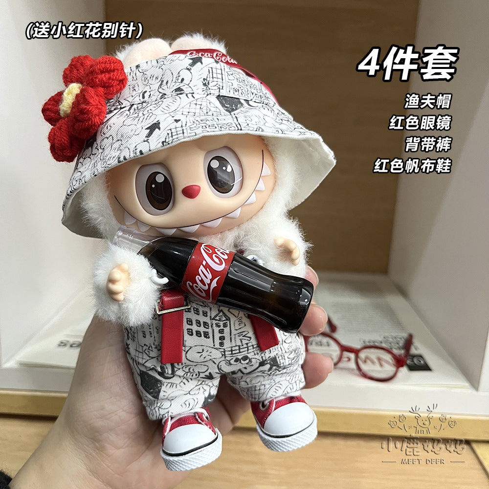 [Only for Baby Clothes] Baseball Uniform Labubu Baby Clothes 17cm Macaron Labubu Clothes First, Second and Third Generation Replacement