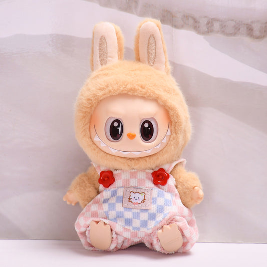 Clothes Only] Second Generation Blind Box Pendant Sitting Party Labubu Toy Clothes Vinyl Face Rags Doll Pants