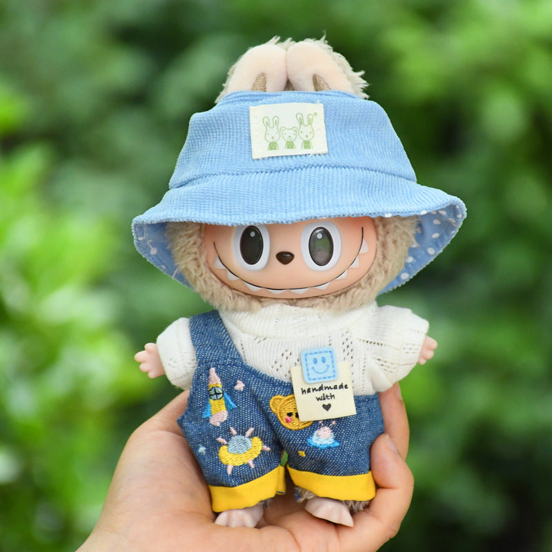 Only clothes] blind box 17cm cloth pendant clothes cute cartoon suspenders suit labubu doll cute