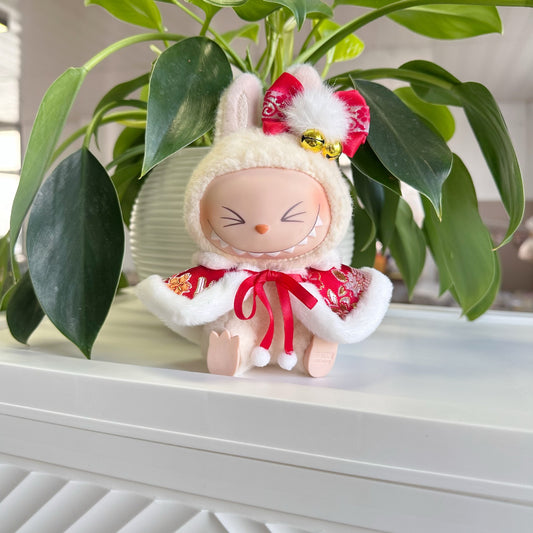 The First and Second Generation Blind Box Labubu Doll New Year Clothes Pendant LABUBU New Year Cute for Antique Jade Rabbit