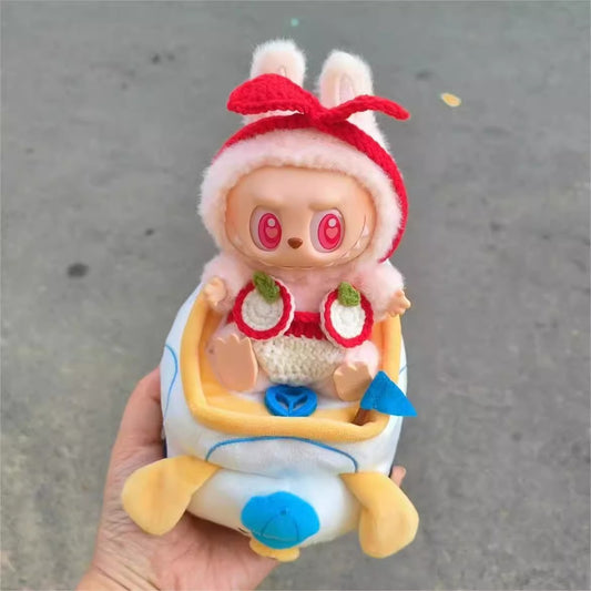 Labubu Sitting Party Sitting Posture Series Labubu Vinyl Clothes Baby Clothes Pull Not Headgear Hat 15cm