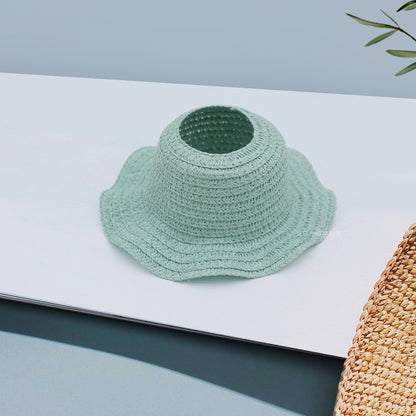 Labubu Empty Top Open Straw Hat Woven Hat Party Clothing Accessories Pastoral Style Labubu Doll Clothes Decorative Matching