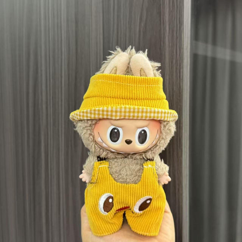 Rab cloth doll labubu17cm pendant one or two generations of vinyl plush doll suit accessories for clothes