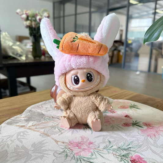 Clothes Only] Pendant Rab Sit Party Series Doll Coat LABUBU Hat Carrot Hair Band Cute