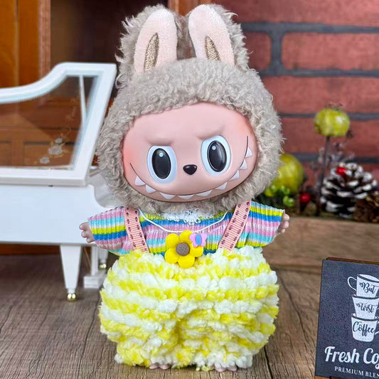 Labubu Doll Clothes Set for 17cm Blind Box Dolls - Camel Scarf, Sunflower & More