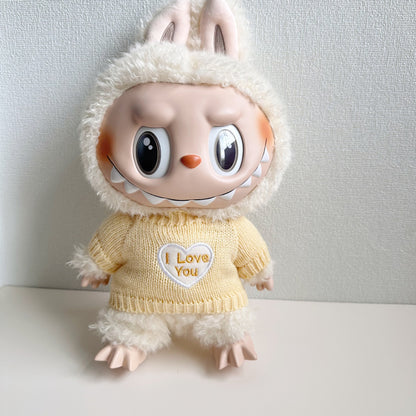 Labubu Doll Clothes - 38CM Cute Outfit Set with Sweater, Hat & Scarf