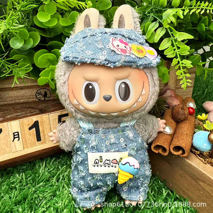 Suitable for Labubu Doll Clothes, Plush Vinyl Sitting Party First, Second and Third Generation Replacement Skirt Suit