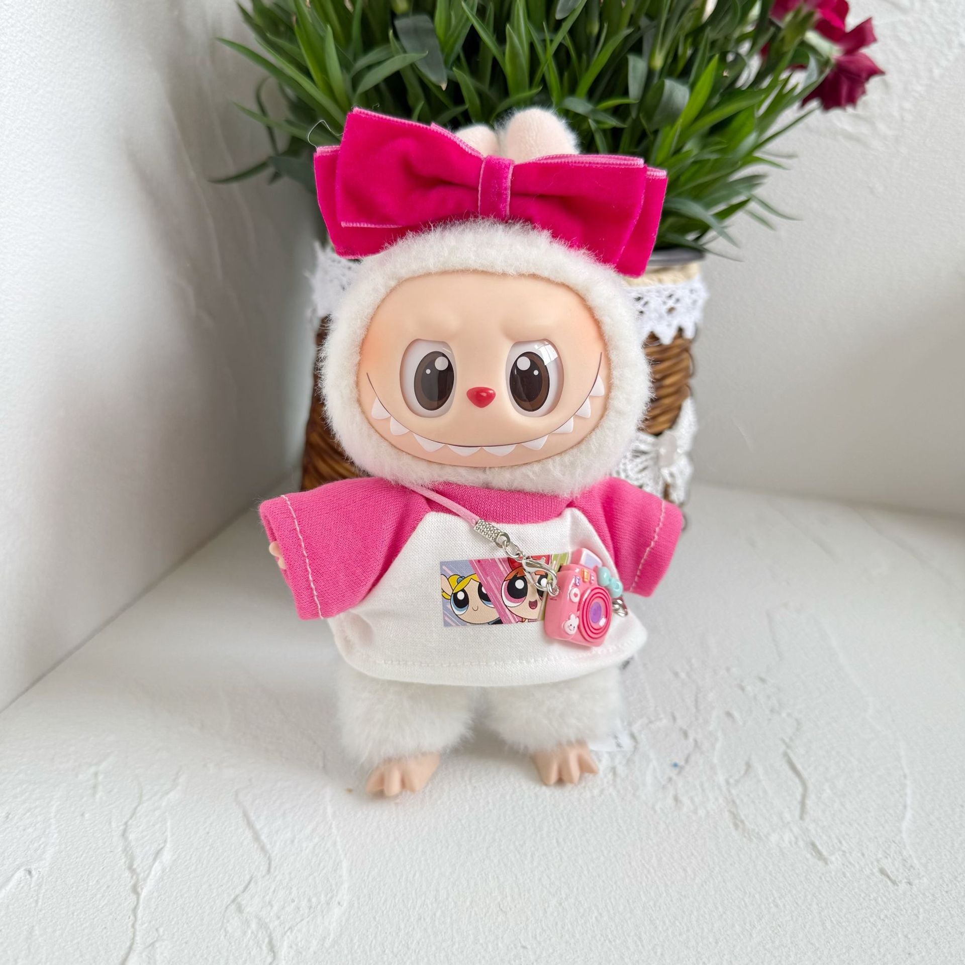 Only clothes] 17cm rabubova clothes LABUBU blind box sit party one or two generation hairband pink girl
