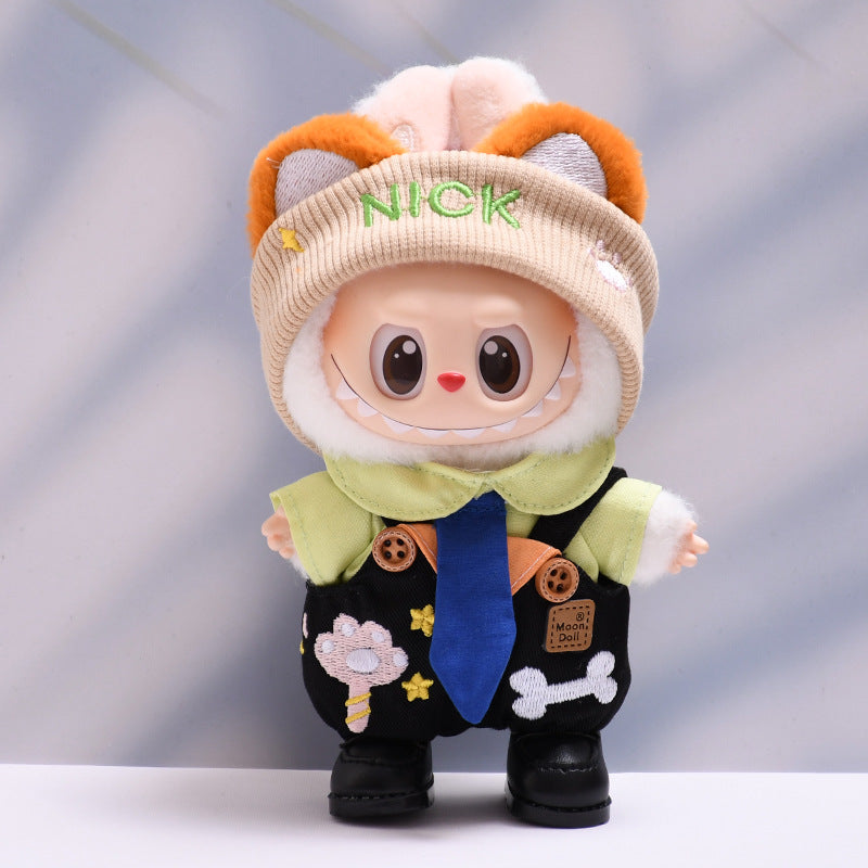 Only baby clothes] one or two generation pendant labubu clothes tie star bone suspenders pants cloth doll clothes