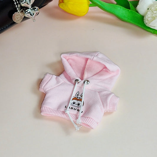 Labubu Doll Hooded Sweater Suit & Accessories for 17cm Vinyl Doll