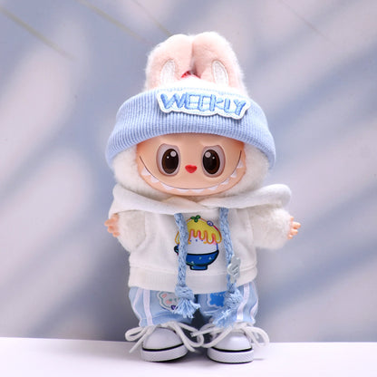 Only doll clothes] one, two and three generations of pendant labubu clothes sleeveless sweater three-piece suit cloth doll clothes