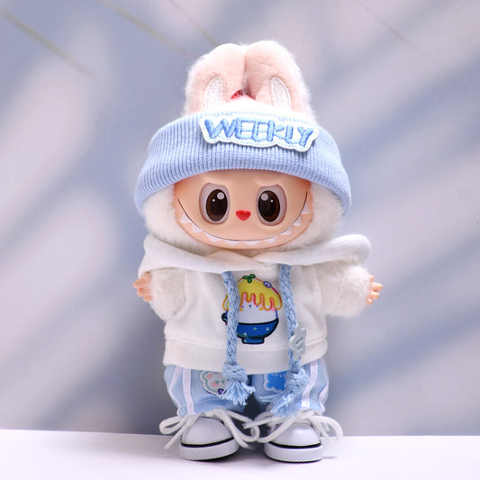 Only doll clothes] one, two and three generations of pendant labubu clothes sleeveless sweater three-piece suit cloth doll clothes