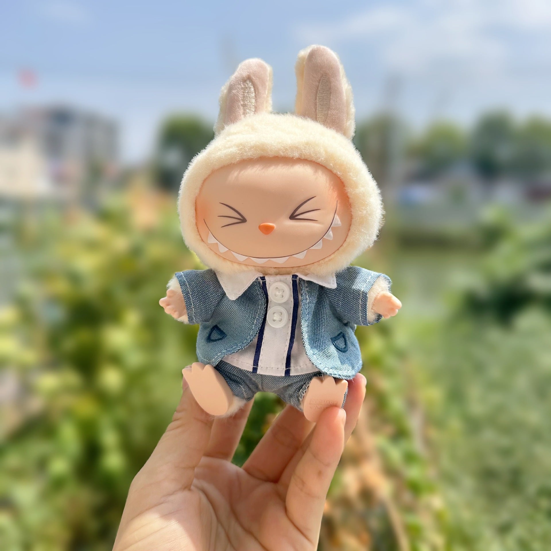 Only clothes] second generation blind box bubble matlabubu clothes LABUBU sit party doll strap suit
