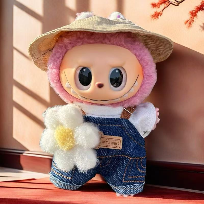 Wholesale labubu labubo doll clothes 17cm blind box pendant one or two generation vinyl doll replacement clothes suit