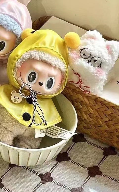 17CM Labubu Doll Coat Labubu Vinyl Doll Raincoat Change Bubble Mart Doll Change Doll