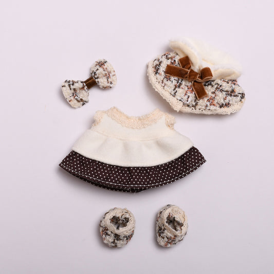 Labubu 17cm Princess Dress Outfit for Pendant Doll - Houndstooth Style