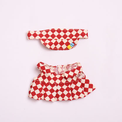 Only clothes] blind box pendant 17cm cloth clothes plaid tennis skirt suit vinyl labubu doll skirt