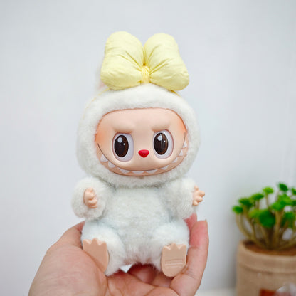 Labubu Doll Outfit Set - Knitted Sweater & Gauze Skirt with Bow Headband