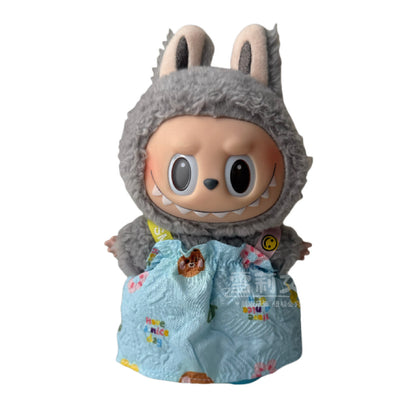 Labubu Doll Outfit - 17cm Baby Clothes with Straw Hat & Sling Dress
