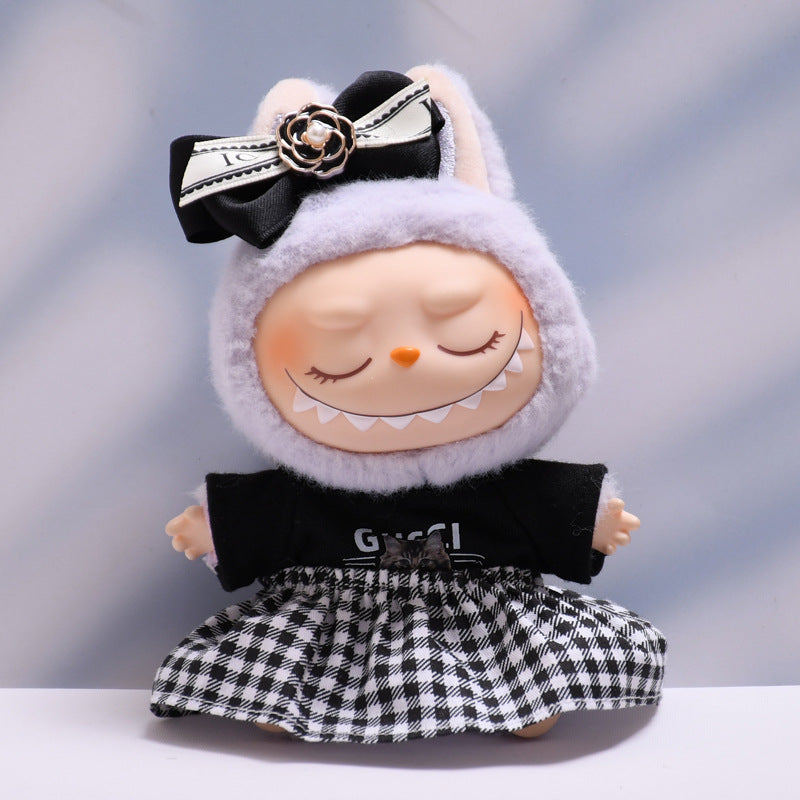 Only clothes] the first and second generation Labubu pendant clothes small fragrant style suspenders skirt cloth cloth doll clothes