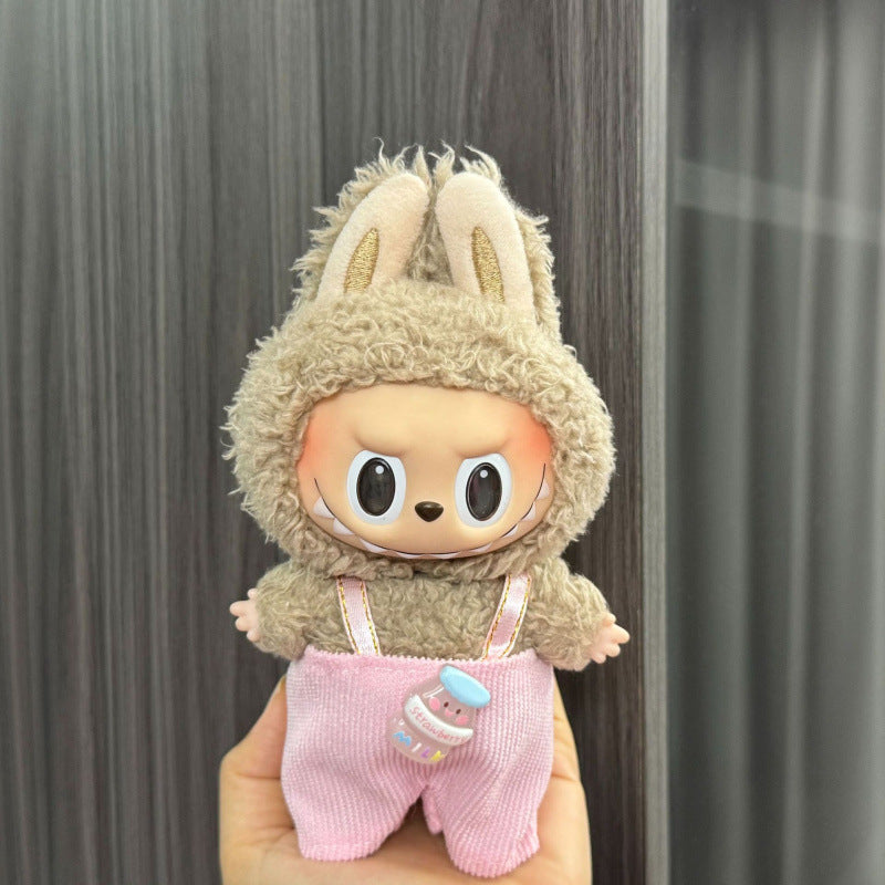 Rab cloth doll labubu17cm pendant one or two generations of vinyl plush doll suit accessories for clothes