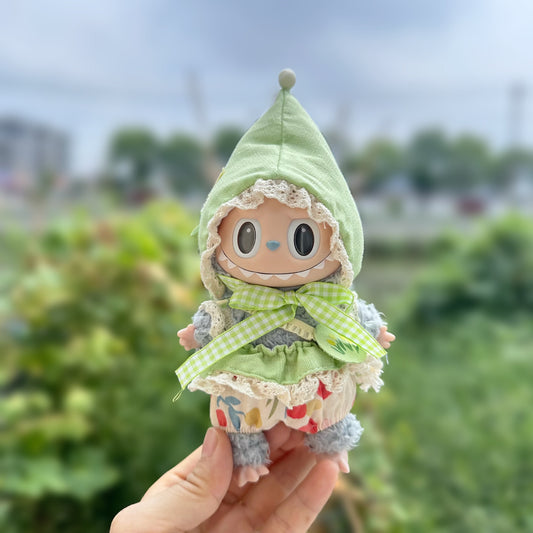 Only clothes] new 17cm blind box pull cloth doll clothes cute elf suit LABUBU clothes adorable