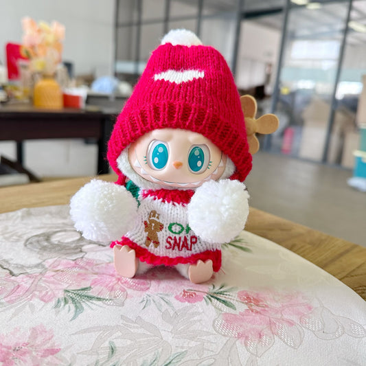 Only clothes] the first and second generation blind box pull cloth doll clothes pendant LABUBU for Christmas sweater hat