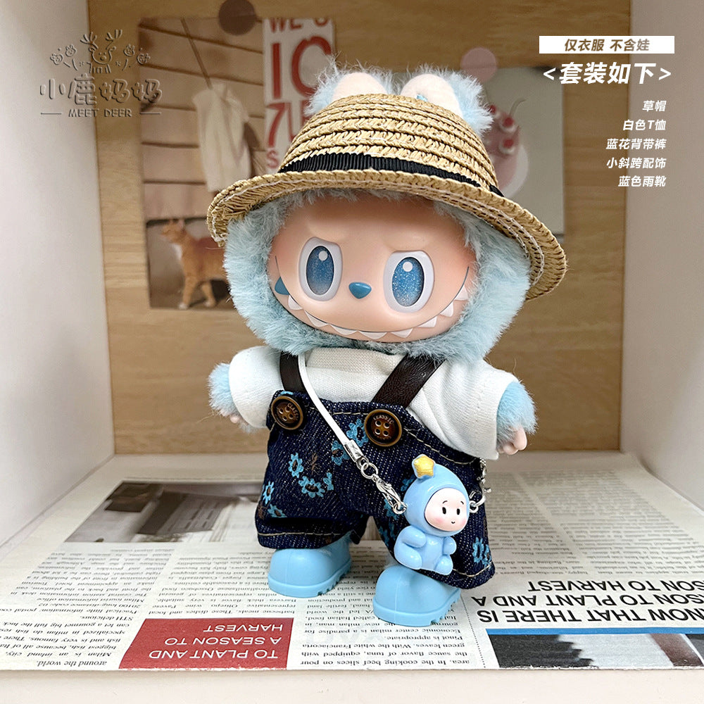 [Only for Baby Clothes] Labubu 3.0 Clothes with High Energy in Front, Lucky Labubu 3.0 Clothes, Trendy and Cool Overalls