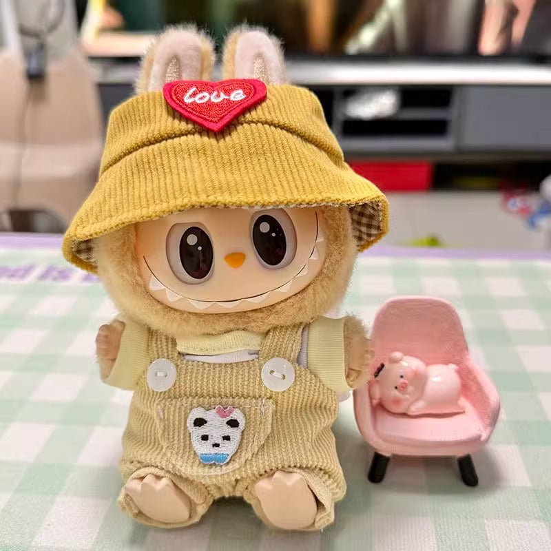 Clothes Only] First/Second Generation Pendant Labubu Clothes Rab Sit Party Doll Shark Elk suit