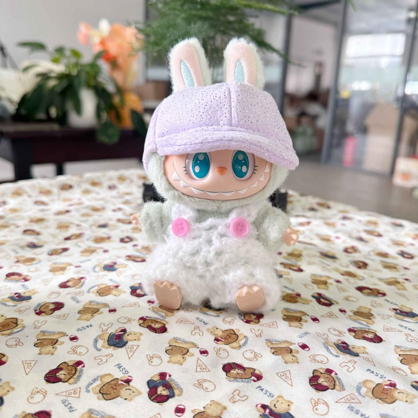 Clothes Only] 15cm Pendant Labubu Blind Box Macaron Labubu Time to chill Doll
