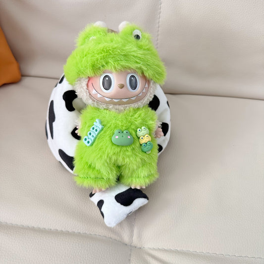 Garment Only] Vinyl Blind Box Macaron Labu Cloth Clothes Cute Plush Frog Two-Piece LABUBU Shoes