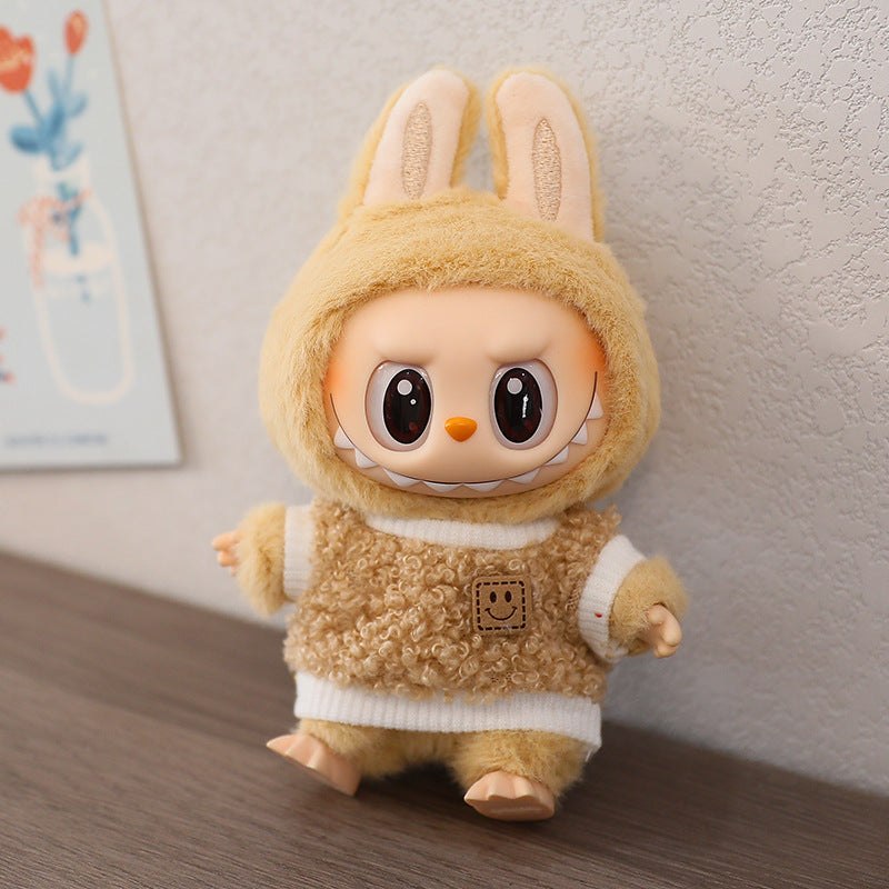LABUBU Sitting Party Doll Rab Bub Macaron 2nd Generation Sitting Vinyl Doll Dress Dress for Dress