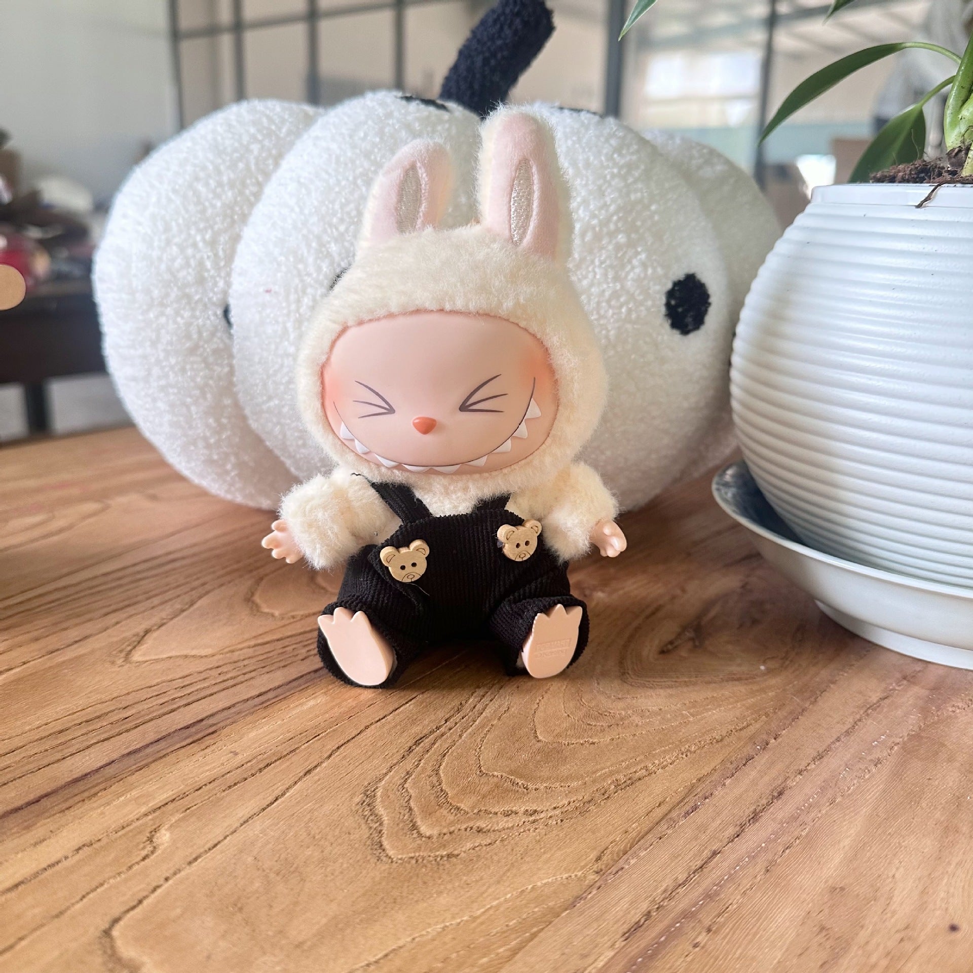 Only clothes] second generation blind box labubu doll clothes pull cloth sit party doll for small suspenders