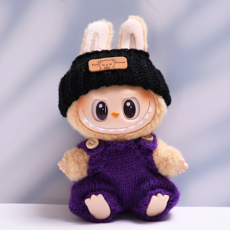Only clothes] the first and second generation of cloth pendant wool belt pants hat suit Labubu change baby clothes