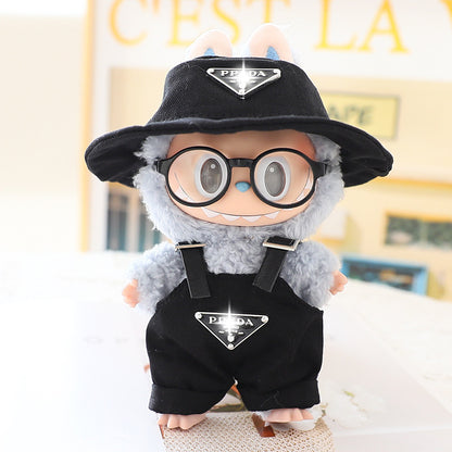 Generation II 17cm Labubu Labubu Doll Vinyl Blind Box Pendant Sitting Party Fashion suit Hat Shoes