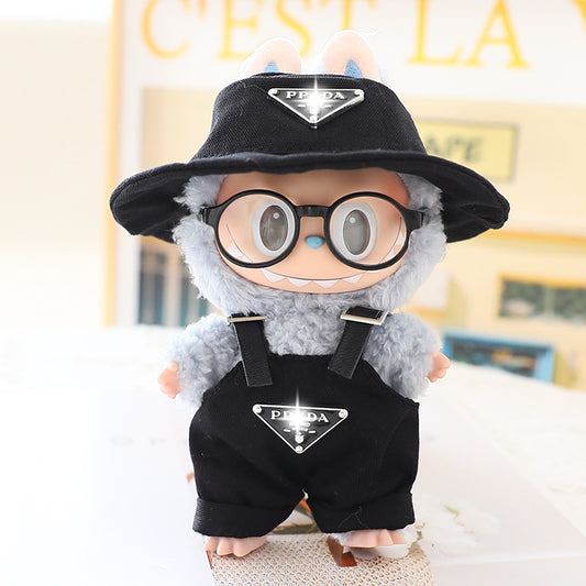 Generation II 17cm Labubu Labubu Doll Vinyl Blind Box Pendant Sitting Party Fashion suit Hat Shoes