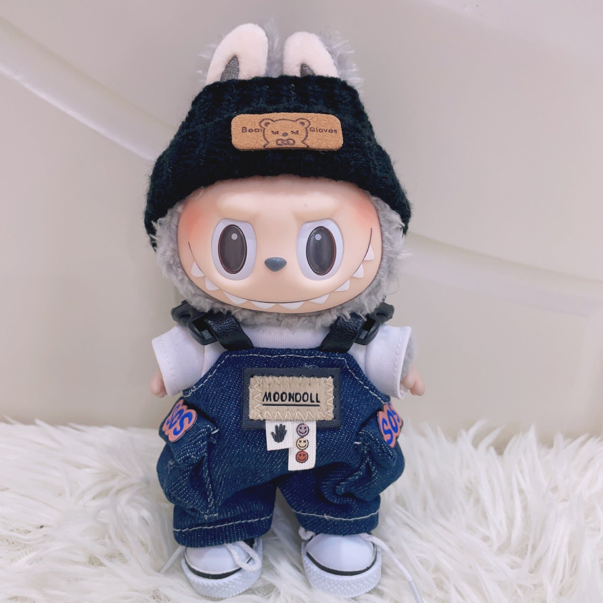 Labubu Doll Overalls Outfit Set for 17cm Vinyl Doll