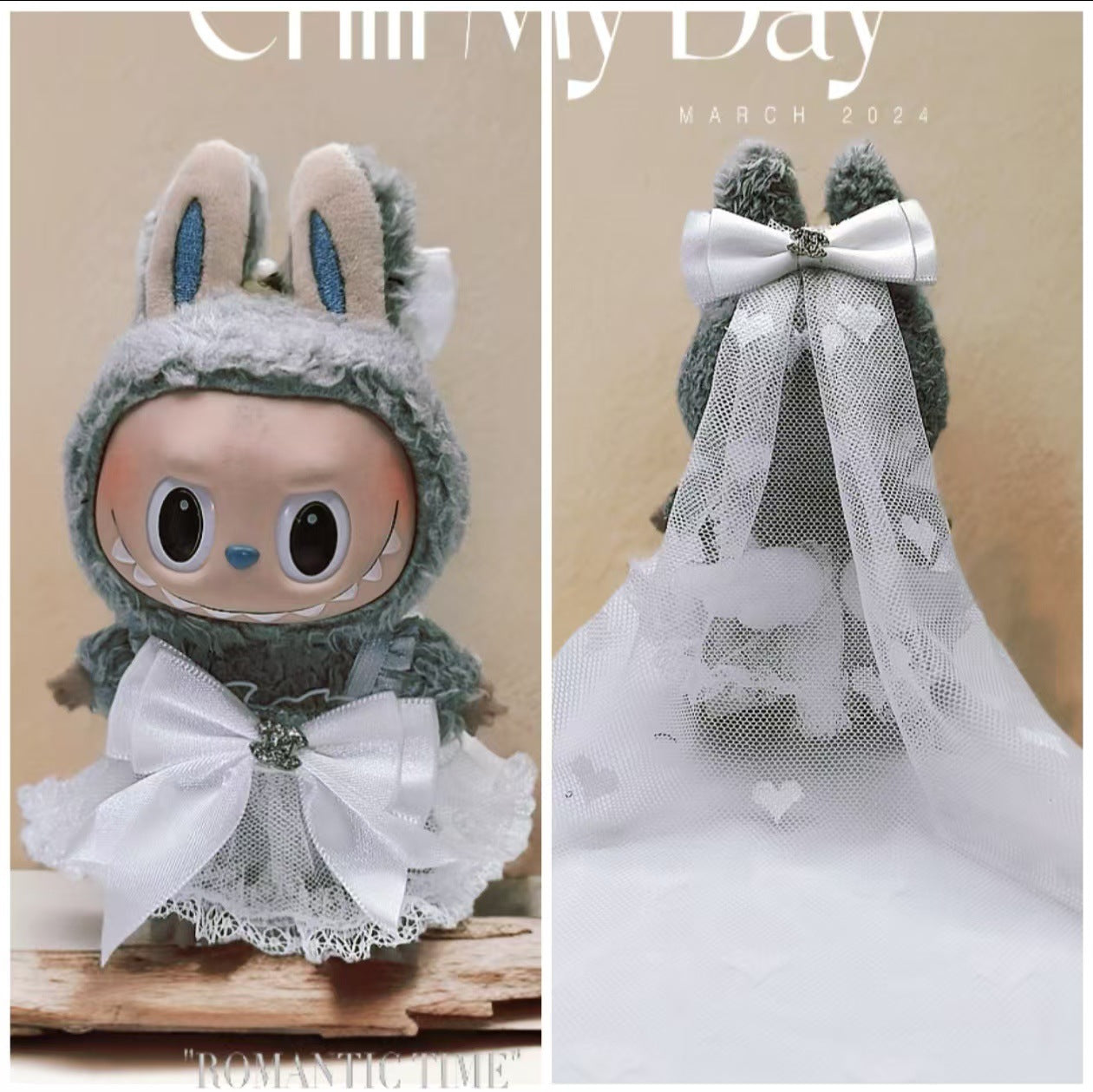 Labubu Doll Wedding Dress & Outfit Set for 1st & 2nd Gen Pendant
