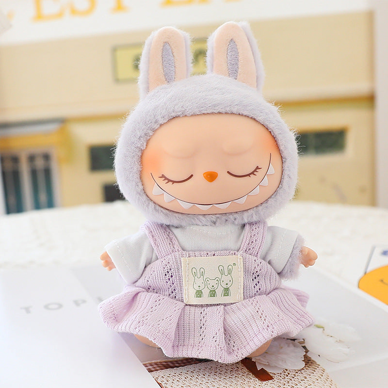 Rab cloth pendant generation two generation vinyl doll T-shirt suspenders suit doll clothes labubu doll clothes skirt