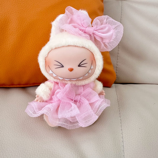 Only clothes] second generation blind box rabu cloth sit party doll clothes dumb veil skirt suit labubu to replace