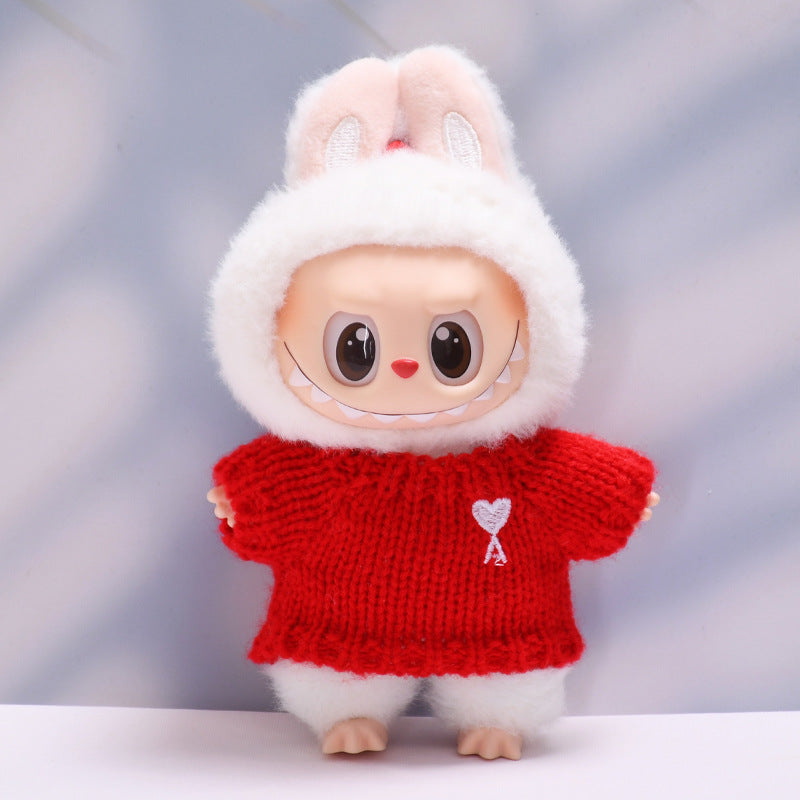 Only clothes] the first and second generation of cloth pendant button sweater hat small bag camera Labubu change baby clothes