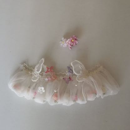 Labubu Doll Flower Fairy Skirt & Hairpin Outfit for 17cm Doll