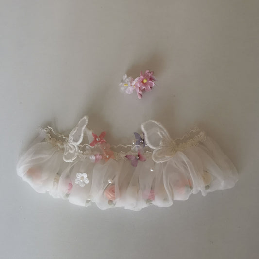 Labubu Doll Flower Fairy Skirt & Hairpin Outfit for 17cm Doll