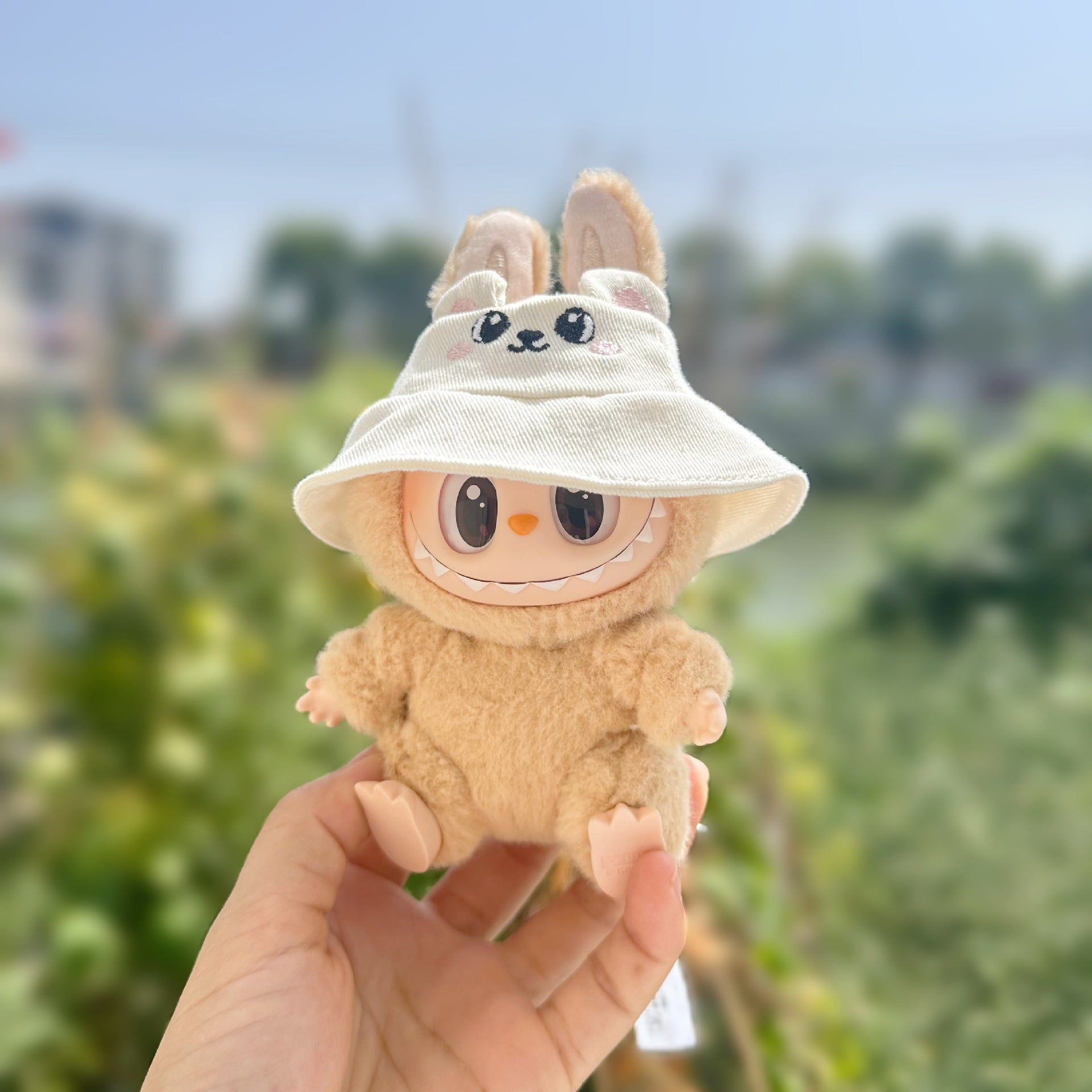Clothes Only] Second Generation Blind Box Labubu Pendant Labubu Sit Party Plush Doll Clothes Cartoon Hat