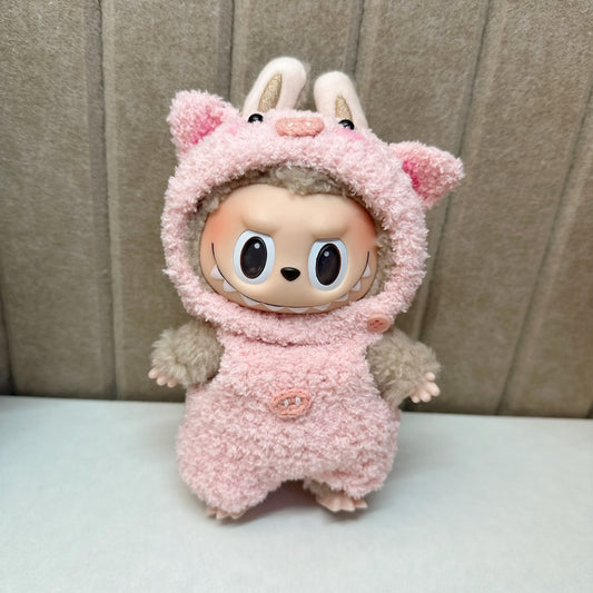 15cm blind box pull cloth clothes handmade Christmas Little Elk suit labubu hand-made pink pig suit New Year